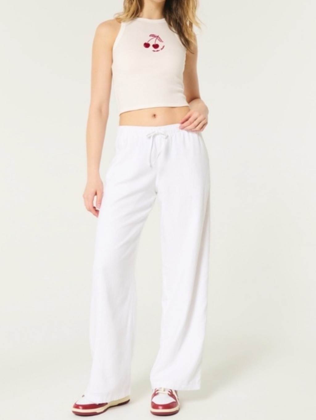 Hollister Nwt Linen Blend Wude Leg Pants Size Large.